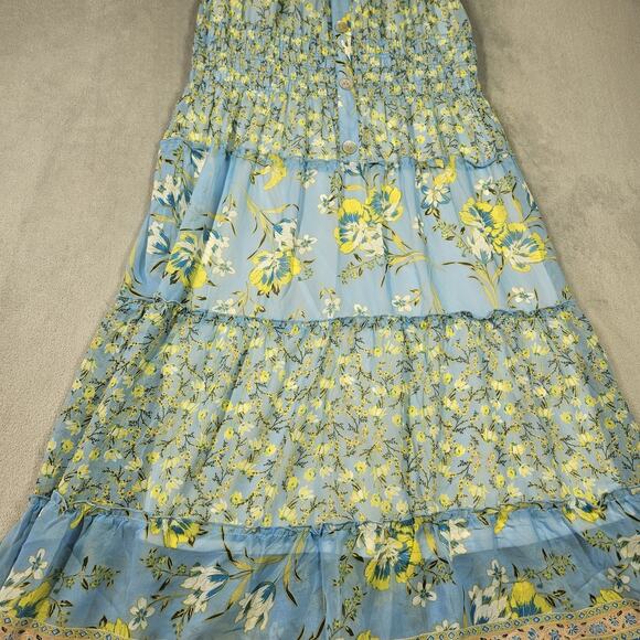 Figueroa & Flower Tiered Maxi Dress Womens XL Smocked Cottagecore Boho Prairie - Picture 3 of 15